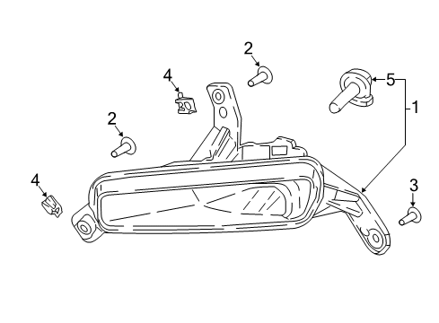 2018 Ford Expedition Fog Lamp Assembly, Front Passenger Side Diagram for JL1Z-15200-A