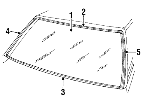 1989 Ford Escort Reveal Molding Diagram for E9FZ-5803110-A