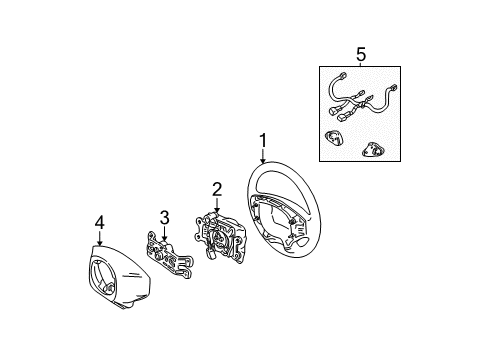 2003 Ford Taurus Steering Column, Steering Wheel & Trim Diagram