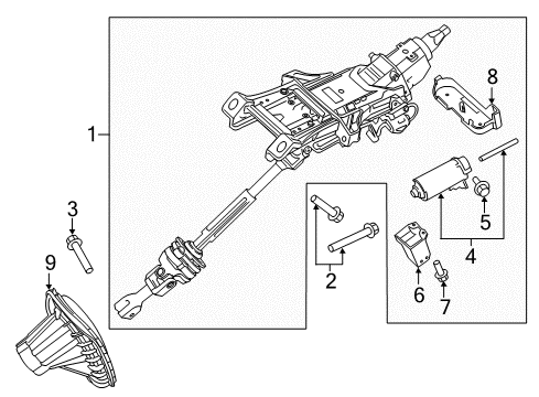 2021 Ford Edge Steering Column Diagram for H2GZ-3C529-B