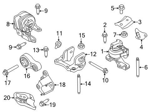2011 Ford Edge Engine & Trans Mounting Diagram 2 - Thumbnail