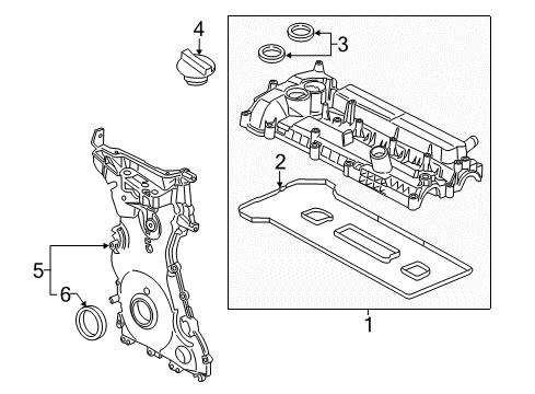 2022 Ford Edge Valve & Timing Covers Diagram