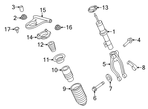 2012 Ford Fusion Struts & Components - Front Diagram 1 - Thumbnail