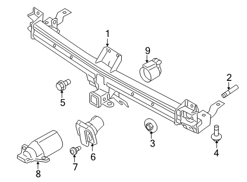 2012 Lincoln MKT Trailer Hitch Components Diagram