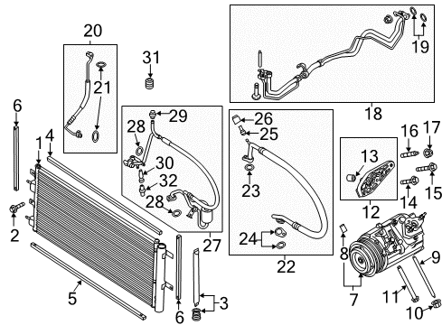 2016 Lincoln MKZ A/C Condenser, Compressor & Lines Diagram 2 - Thumbnail
