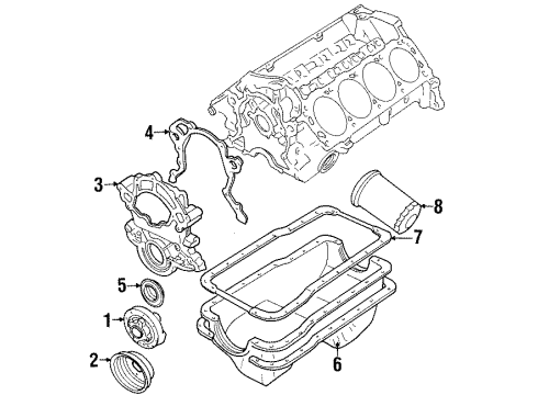 1995 Ford Mustang Engine Parts & Mounts, Timing, Lubrication System Diagram 4 - Thumbnail