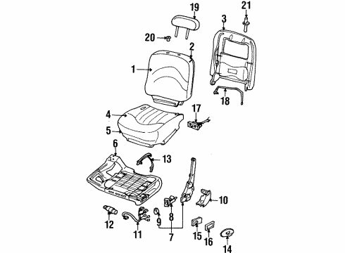 1998 Ford Crown Victoria Control Sensor, Front Diagram for F3LY-14C718-A