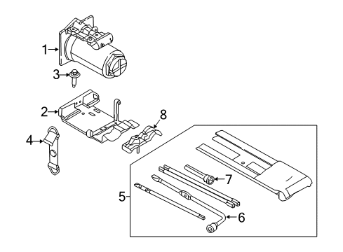 2018 Ford F-350 Super Duty Jack & Components Diagram