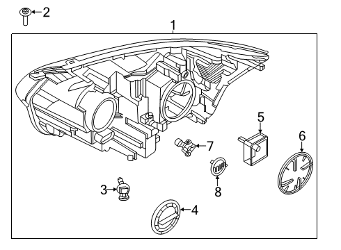 2023 Ford Transit-150 Headlamp Components Diagram 2 - Thumbnail