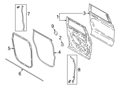 2021 Lincoln Navigator Door & Components Diagram