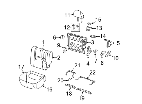 2011 Ford Escape Seat Back Frame, Rear Passenger Side Diagram for AL8Z-78613A38-A