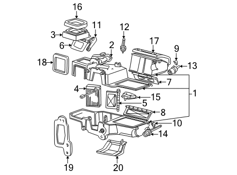 2002 Ford Explorer Sport Heater Components Diagram