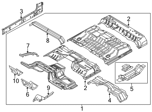2015 Ford F-250 Super Duty Floor Pan Assembly Diagram for BC3Z-2611000-A