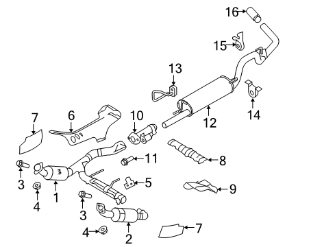 2009 Ford F-150 Exhaust Components Diagram 2 - Thumbnail