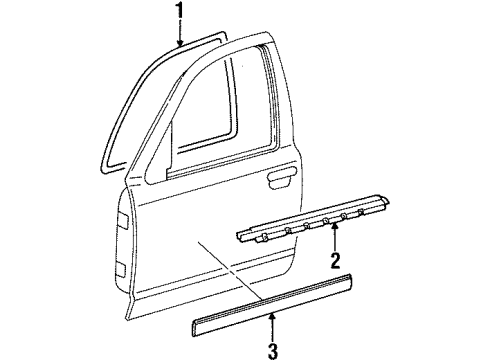 1998 Ford Crown Victoria Exterior Trim - Front Door Diagram