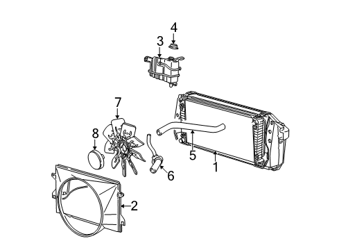 1998 Ford F-250 Radiator & Components, Cooling Fan Diagram