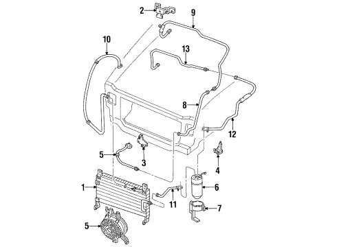 1995 Ford Aspire A/C Hoses Diagram for F4BZ19C836A