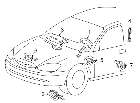 2004 Ford Taurus Front Sensor Diagram for 6F1Z-14B006-A