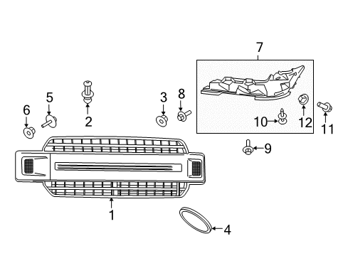 2019 Ford F-150 Grille & Components Diagram