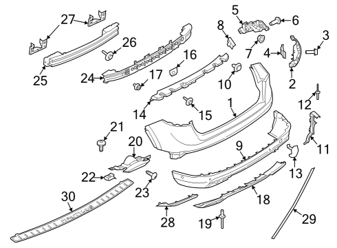 2021 Lincoln Nautilus Bumper & Components - Rear Diagram