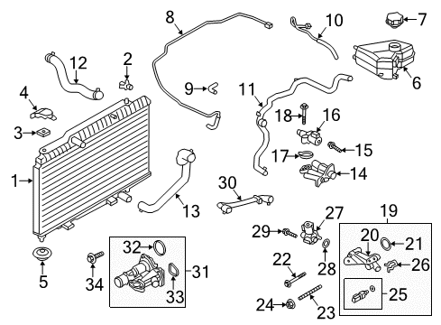 2016 Ford Fiesta Water Outlet Diagram for BM5Z-8592-B