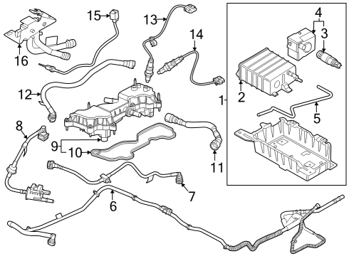 2024 Ford Mustang Front Oxygen Sensor Diagram for PR3Z-9F472-B
