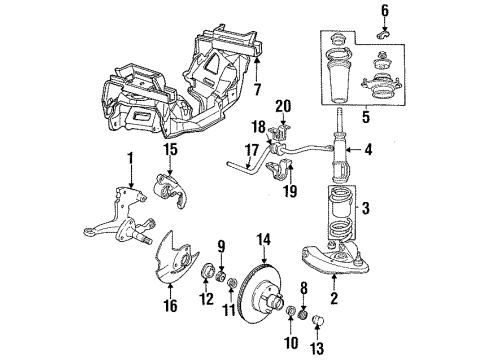 1985 Ford Mustang Wheel Bearing, Front Outer Diagram for E7TZ-1216-A