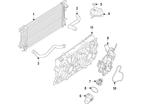 2021 Ford Bronco Upper Hose Diagram for MB3Z-8260-E
