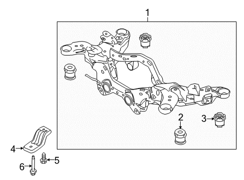2015 Ford Police Interceptor Sedan Crossmembers & Components - Rear Diagram