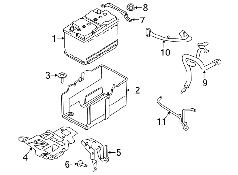 2022 Ford Escape Battery Tray, Upper Diagram for JX6Z-10732-C