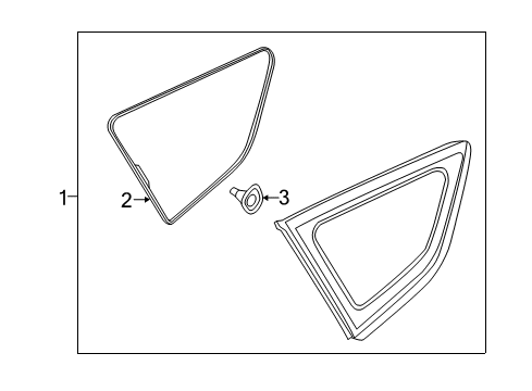 2013 Ford Escape Quarter Panel - Glass & Hardware Diagram