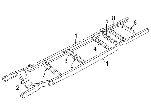 1997 Ford E-350 Econoline Club Wagon Frame Assembly Diagram for 3C2Z-5005-CS