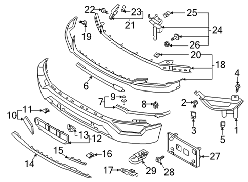 2021 Ford F-150 License Bracket, Front Diagram for ML3Z-17A385-AB