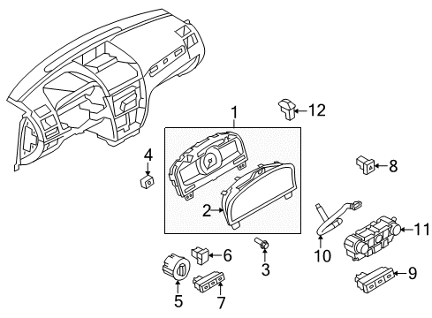 2010 Mercury Milan Cluster & Switches Diagram 2 - Thumbnail
