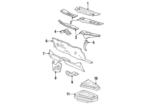 1998 Ford Taurus Cowl Diagram