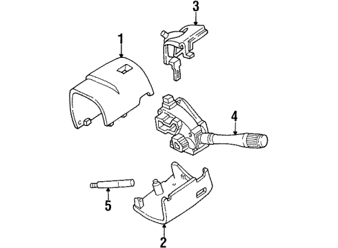 1997 Mercury Grand Marquis Shroud, Switches & Levers Diagram