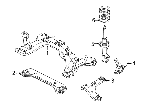 2005 Ford Escape Front Suspension, Control Arm, Stabilizer Bar Diagram 1 - Thumbnail