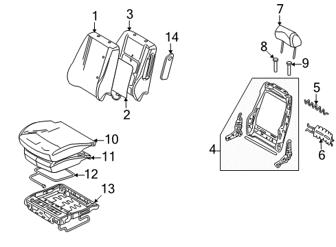 2007 Ford Fusion Front Seat Components Diagram