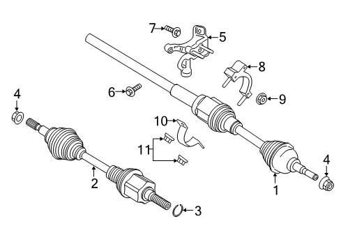 2017 Lincoln Continental Axle Assembly, Front Passenger Side Diagram for G3GZ-3B436-C
