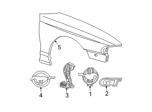 2001 Ford Mustang Exterior Trim - Fender Diagram