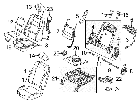 2015 Ford Taurus Passenger Seat Components Diagram