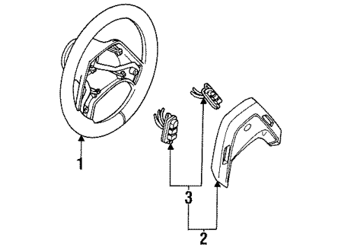1992 Ford Bronco Horn Pad Diagram for F2TZ-13A805-E