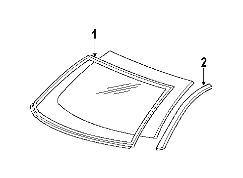 1999 Mercury Grand Marquis Back Glass - Reveal Moldings Diagram