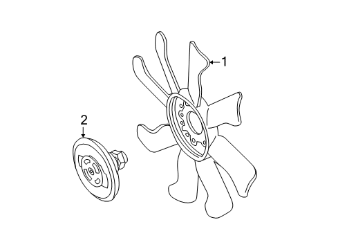 2004 Ford Ranger Cooling System, Radiator, Water Pump, Cooling Fan Diagram 3 - Thumbnail