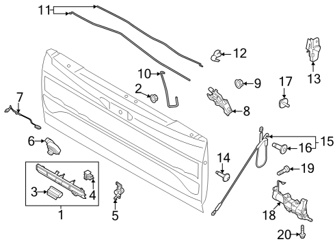 2022 Ford F-150 Lightning Lock & Hardware Diagram 4 - Thumbnail