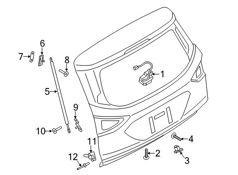 2013 Ford Escape Lift Gate - Lock & Hardware Diagram 2 - Thumbnail