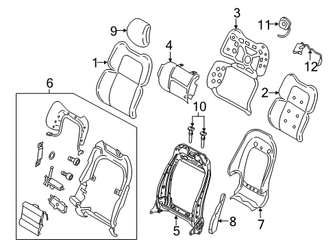 2019 Lincoln Continental Passenger Seat Components Diagram