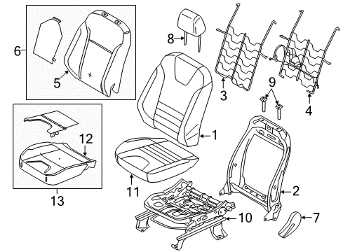 2013 Ford Escape Driver Seat Components Diagram