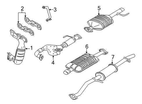 2006 Mercury Mariner Exhaust Components Diagram 3 - Thumbnail