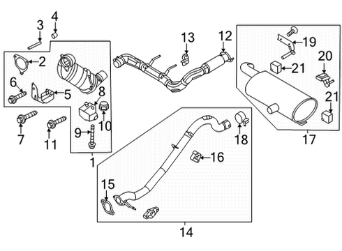 2022 Ford Bronco Muffler, Front Diagram for MB3Z-5230-A
